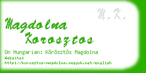magdolna korosztos business card