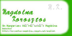 magdolna korosztos business card